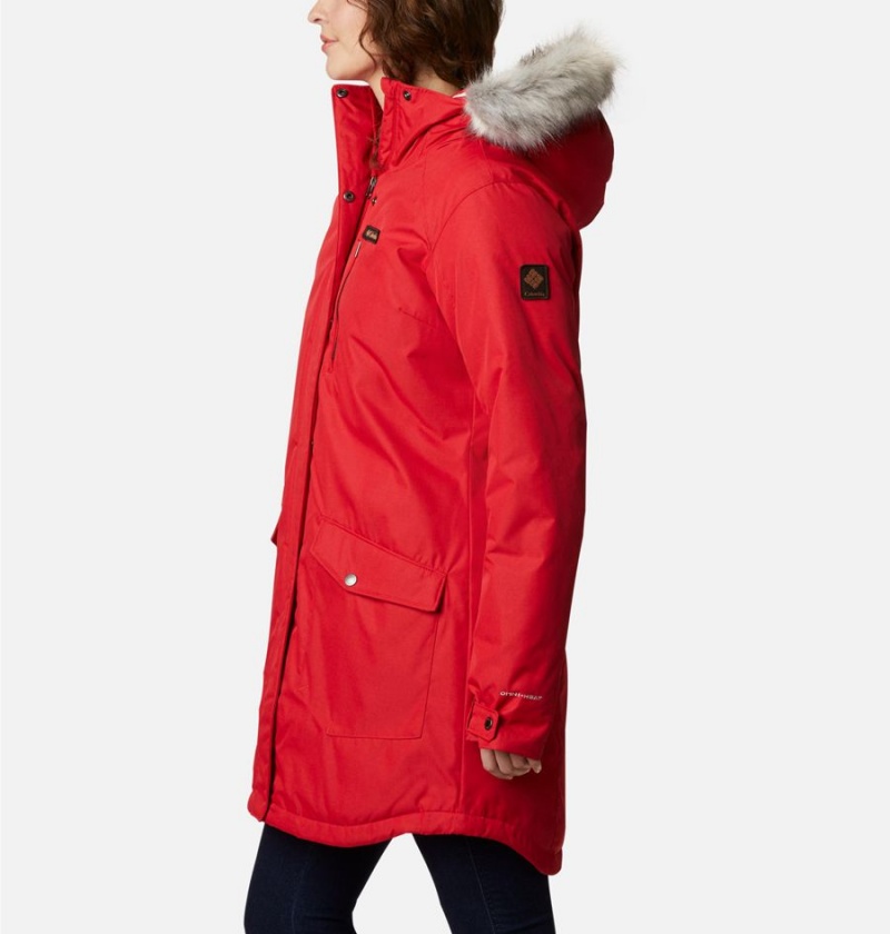 Red Women's Columbia Suttle Mountain Long Insulated Coats | DJCGS-8497