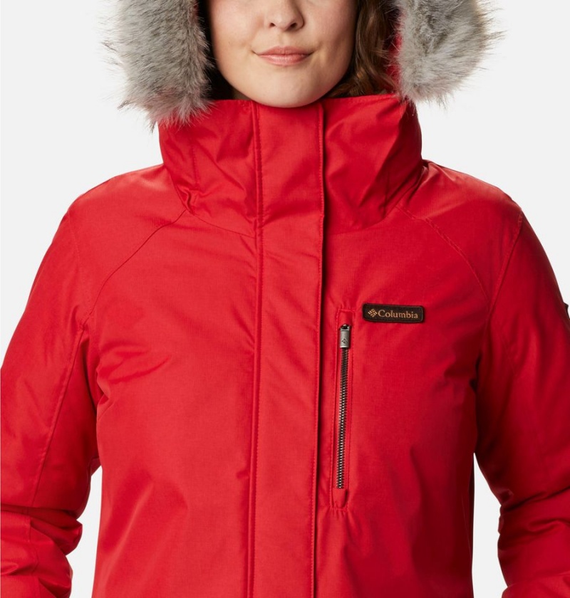 Red Women's Columbia Suttle Mountain Long Insulated Coats | DJCGS-8497