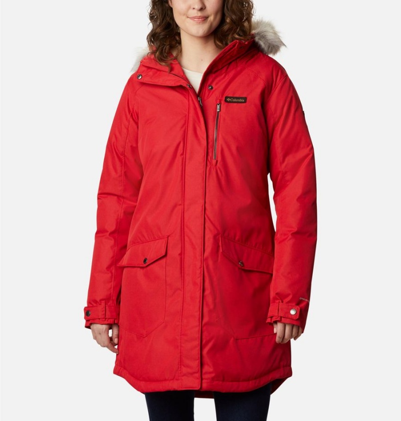 Red Women\'s Columbia Suttle Mountain Long Insulated Coats | DJCGS-8497