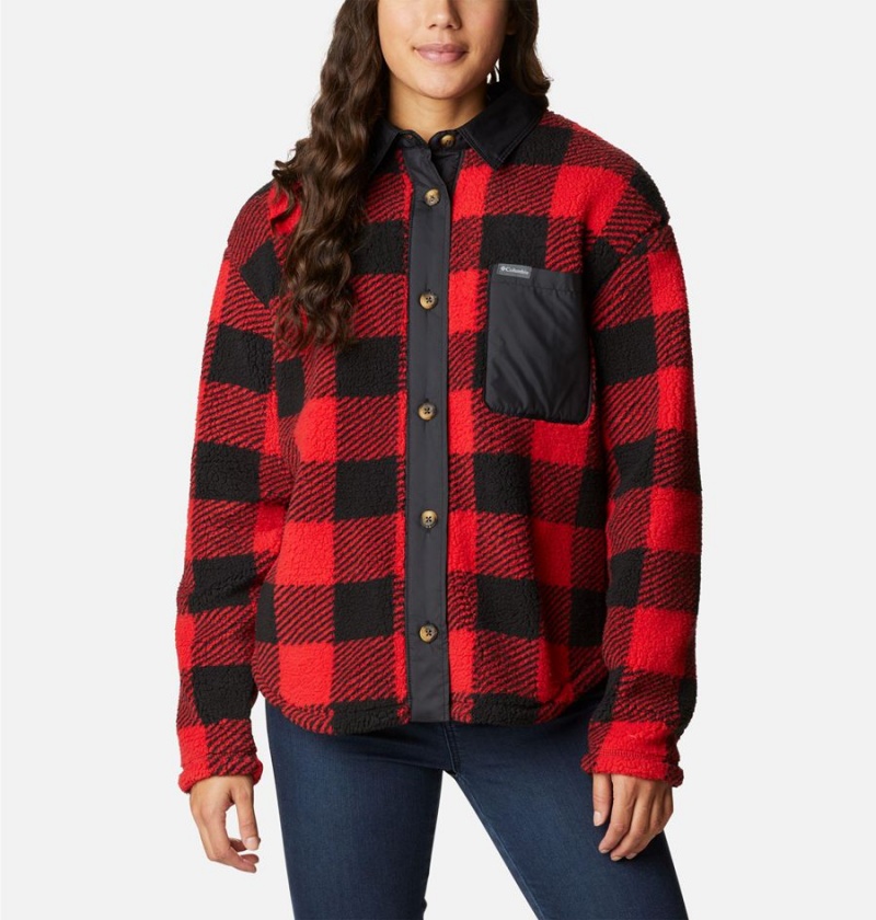 Red Women's Columbia West Bend Jacket Shirt | BCYQT-2973