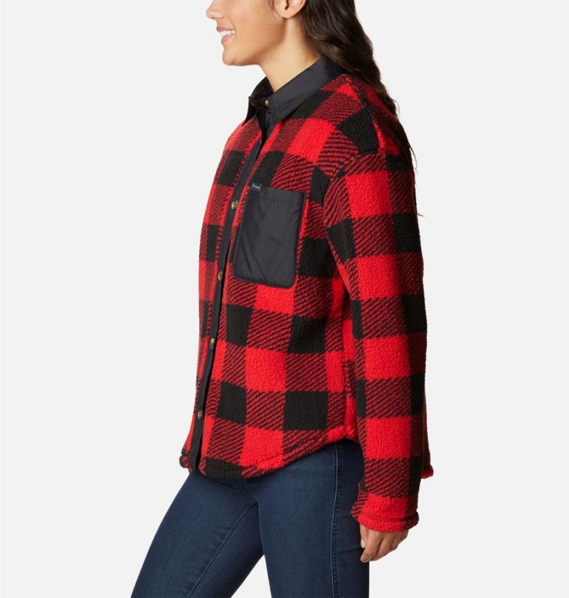 Red Women's Columbia West Bend Jacket Shirt | BCYQT-2973