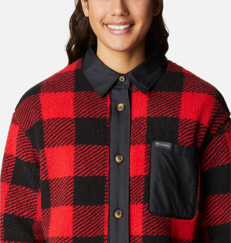 Red Women's Columbia West Bend Jacket Shirt | BCYQT-2973