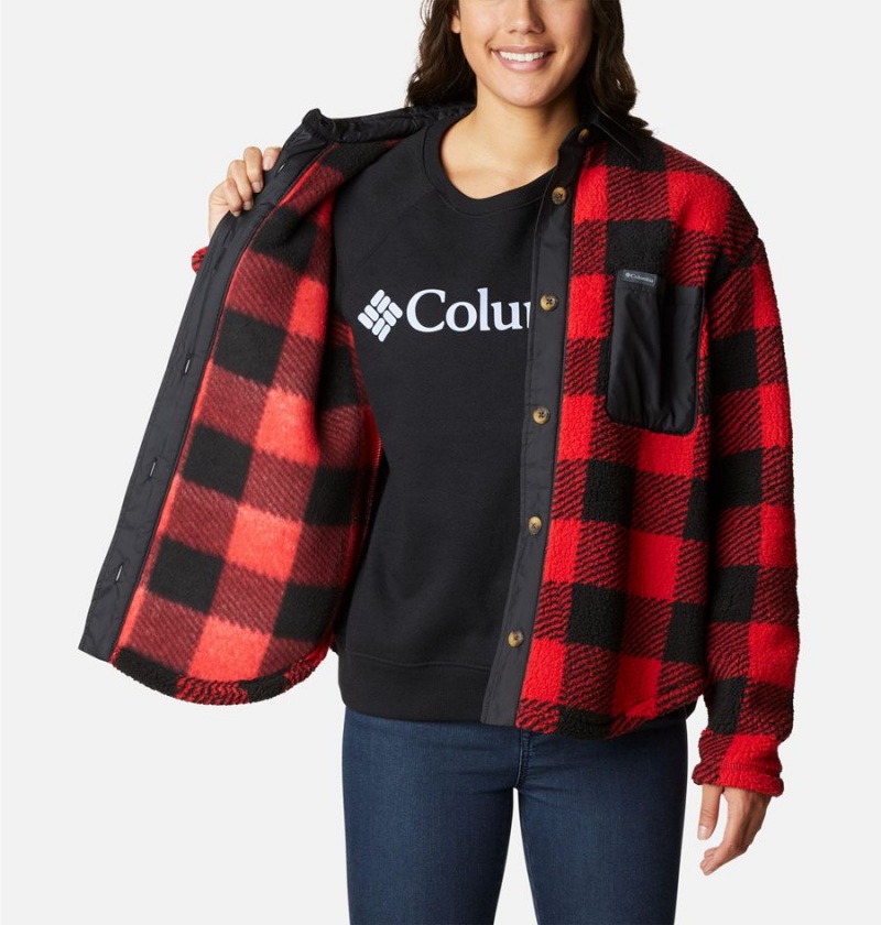 Red Women's Columbia West Bend Jacket Shirt | BCYQT-2973