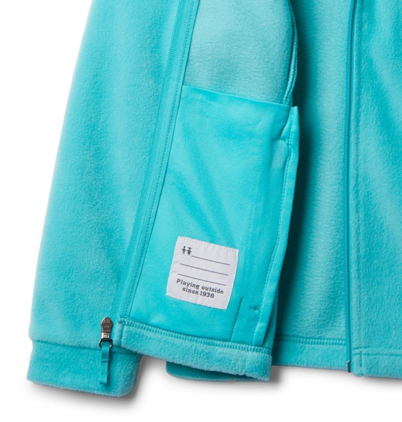 Turquoise Kids' Columbia Benton Springs II Hooded Fleece Jacket | DOLXM-6214