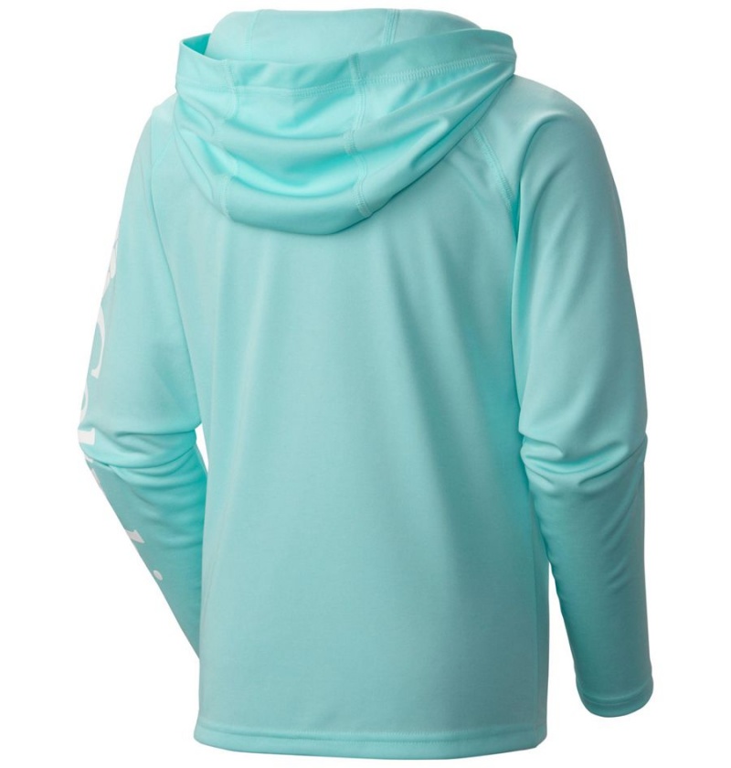 Turquoise Kids' Columbia PFG Terminal Tackle Hoodie | EHMRY-7093