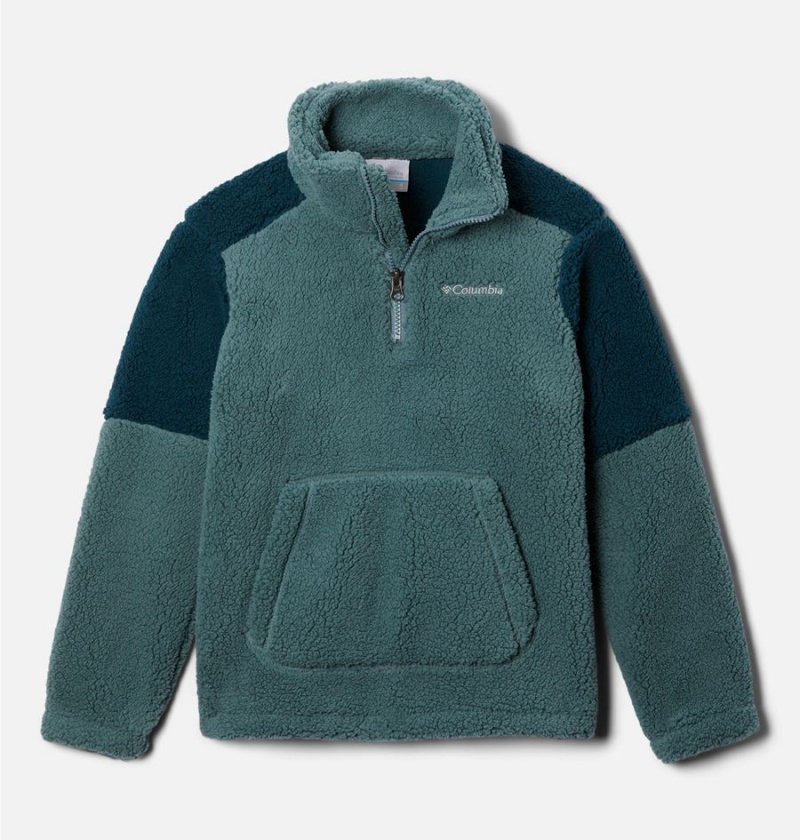 Turquoise Kids\' Columbia Rugged Ridge III Half Zip Sherpa Pullover Fleece | VDOQT-1527