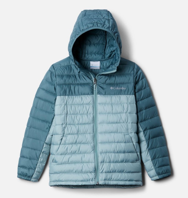 Turquoise Kids\' Columbia Silver Falls Hooded Jacket | QJTGN-4351