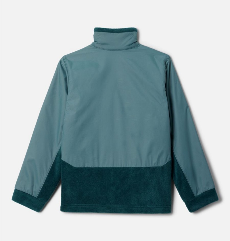 Turquoise Kids' Columbia Steens Mountain Overlay Fleece Jacket | UYDCQ-2501