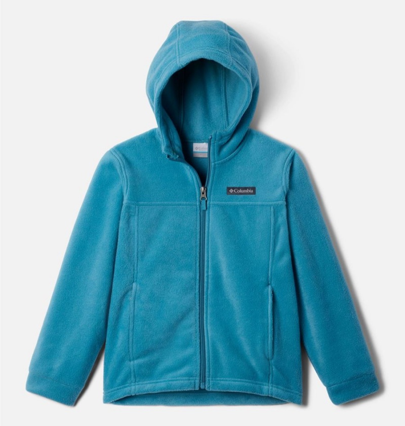 Turquoise Kids\' Columbia Steens Mountain II Fleece Hooded Jacket | YFUJH-6532