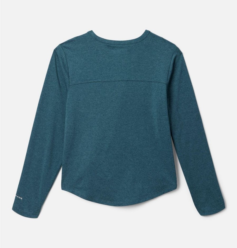 Turquoise Kids' Columbia Tech Trail Long Sleeve T-Shirt | BHXQR-6304