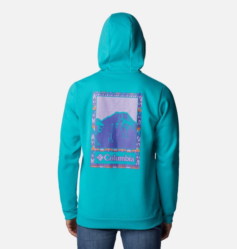 Turquoise Men's Columbia CSC Graphic Hoodie | JQVAF-7190