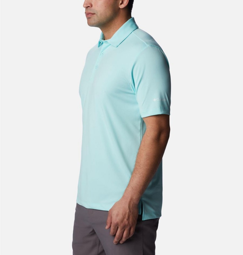 Turquoise Men's Columbia Drive Golf Polo Shirt | OSTYG-7981