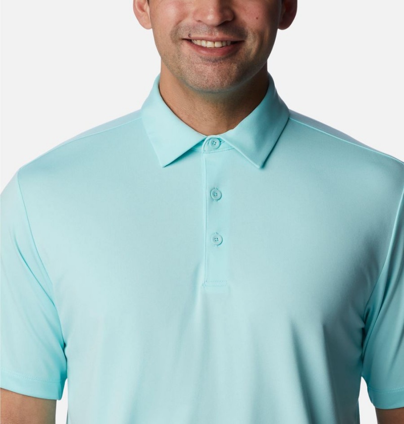 Turquoise Men's Columbia Drive Golf Polo Shirt | OSTYG-7981