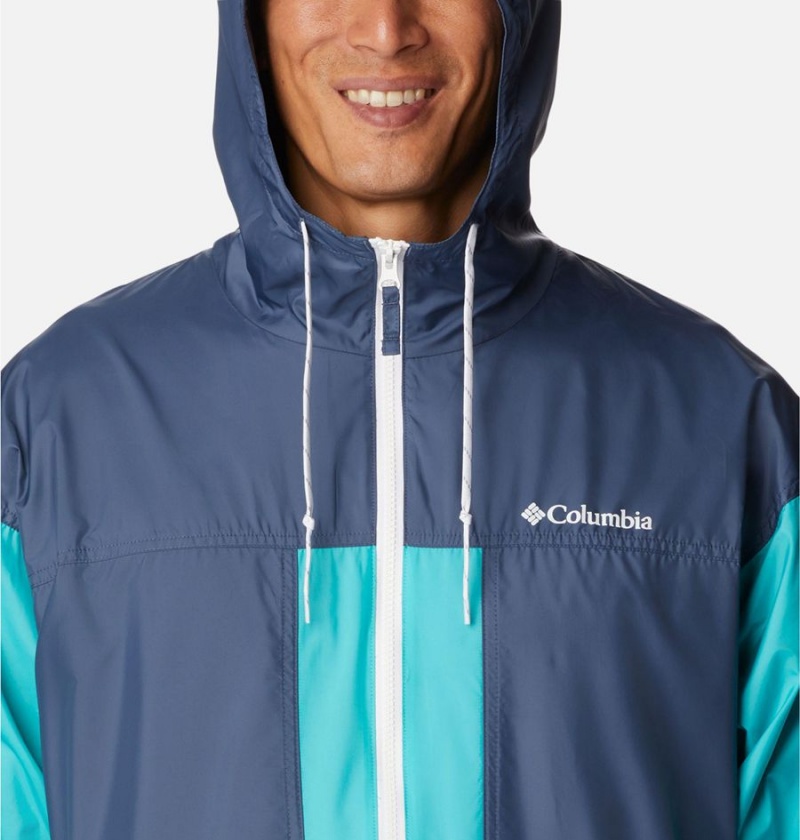 Turquoise Men's Columbia Flash Challenger Lined Windbreaker | DATRE-1096