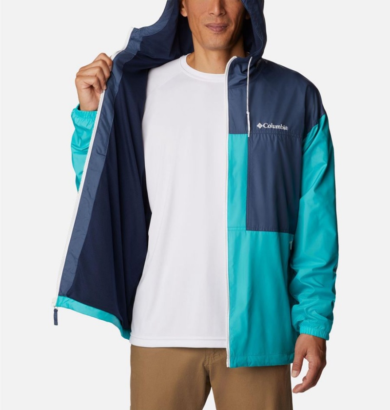 Turquoise Men's Columbia Flash Challenger Lined Windbreaker | DATRE-1096