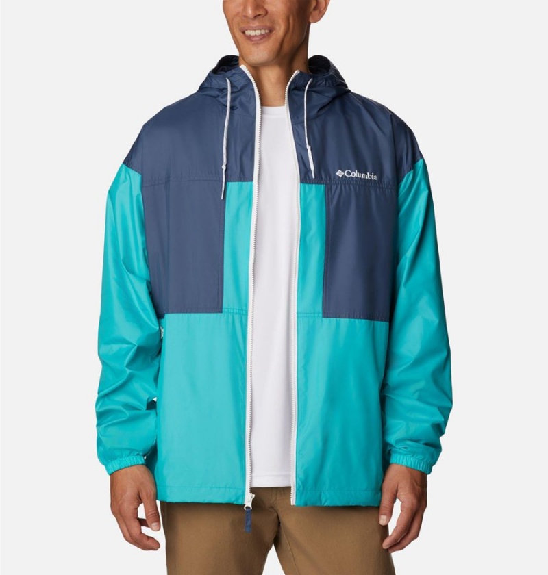 Turquoise Men's Columbia Flash Challenger Lined Windbreaker | DATRE-1096