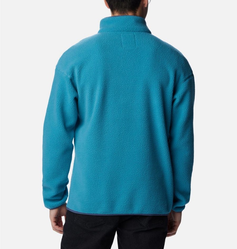 Turquoise Men's Columbia Helvetia Half Snap Fleece Pullover | GMWCH-1987