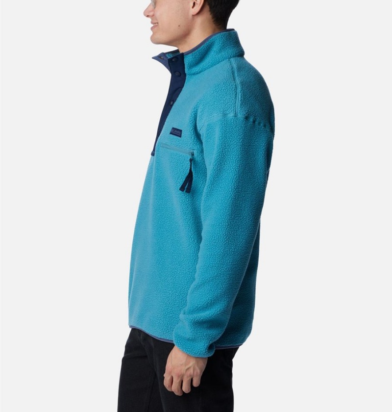 Turquoise Men's Columbia Helvetia Half Snap Fleece Pullover | GMWCH-1987