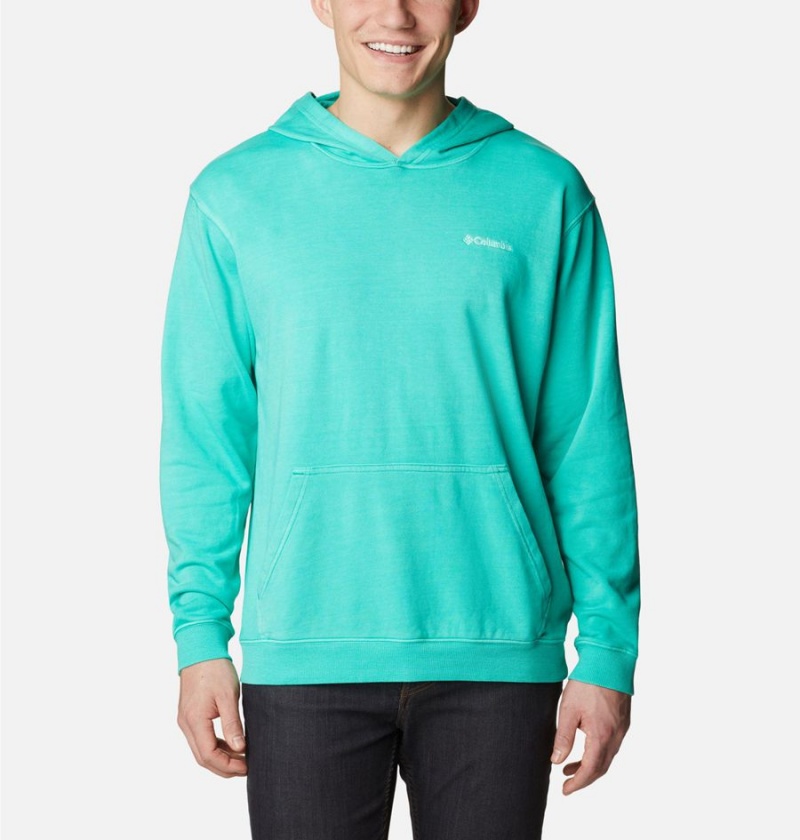 Turquoise Men\'s Columbia Lodge French Terry Novelty Hoodie | KYVBZ-1958