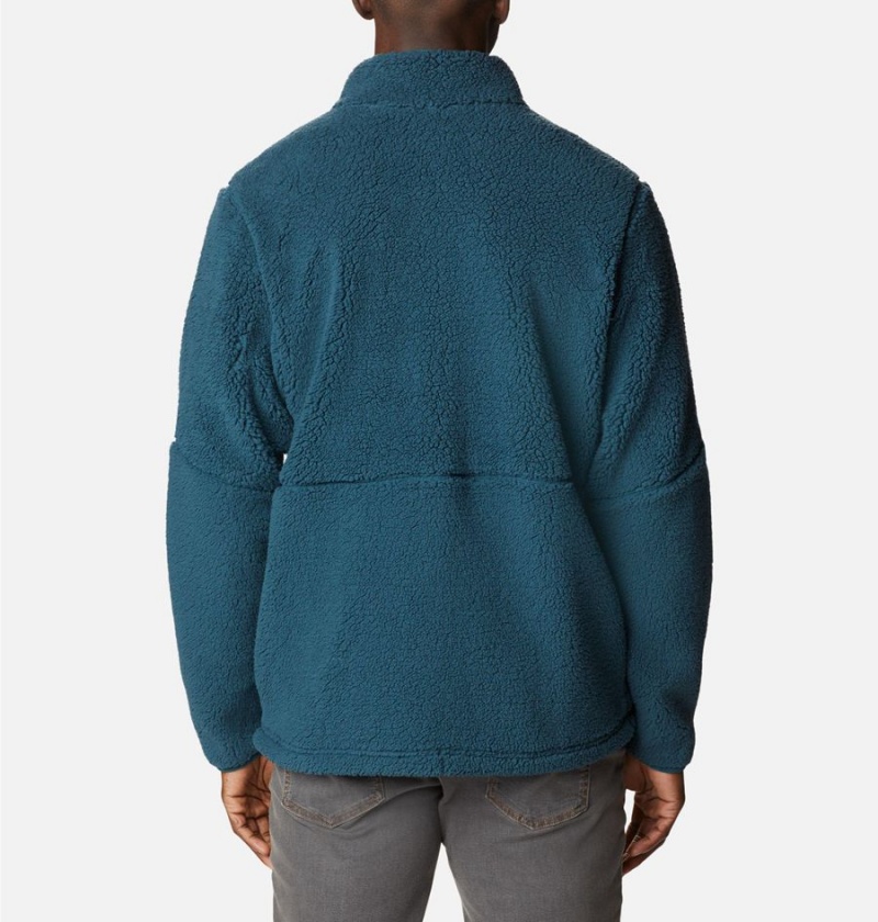 Turquoise Men's Columbia Mountainside Heavyweight Sherpa Fleece Jacket | IBDKP-8216