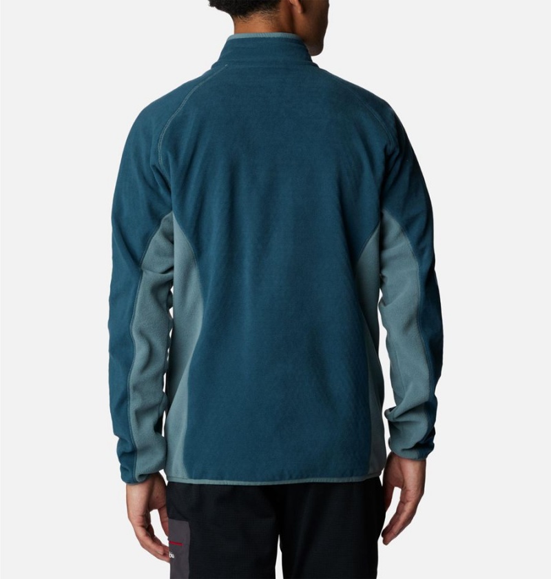 Turquoise Men's Columbia Outdoor Tracks Full Zip Fleece Jacket | DXZHM-5460