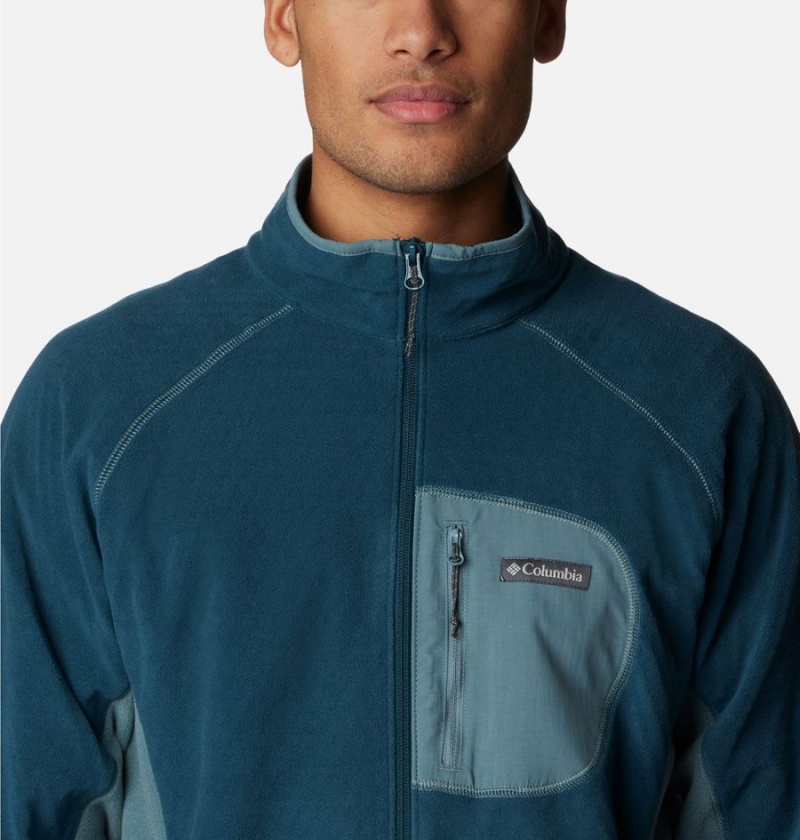 Turquoise Men's Columbia Outdoor Tracks Full Zip Fleece Jacket | DXZHM-5460