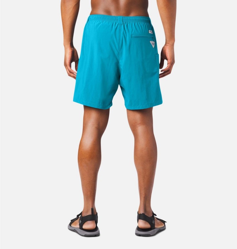 Turquoise Men's Columbia PFG Backcast III Water Shorts | ATPFB-4587