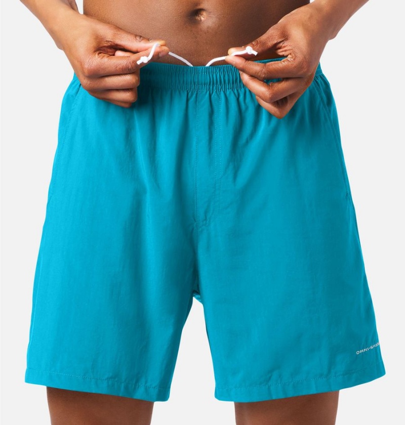 Turquoise Men's Columbia PFG Backcast III Water Shorts | ATPFB-4587