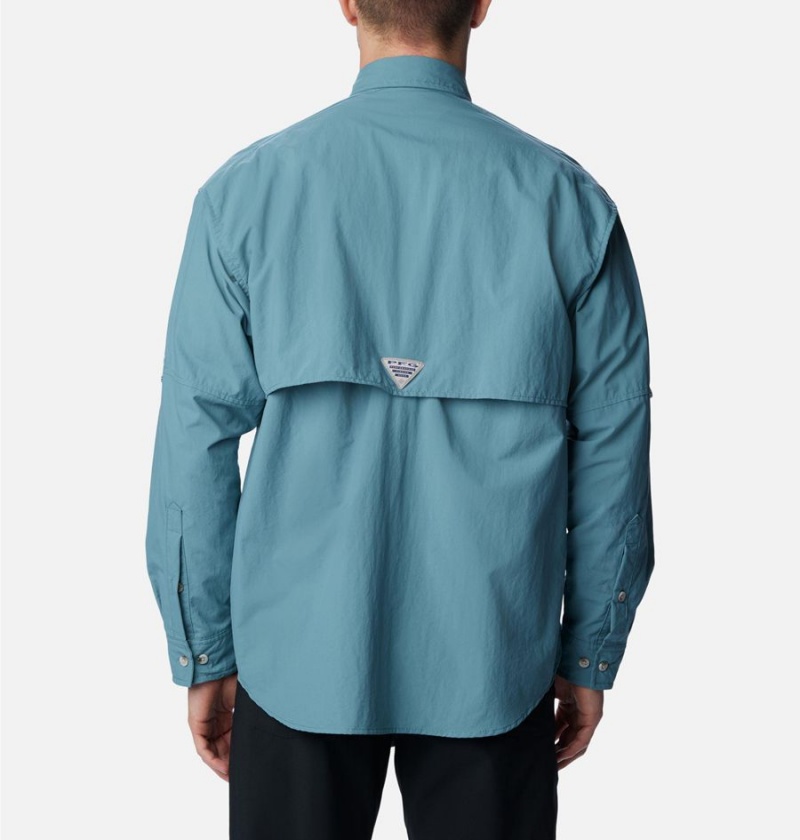 Turquoise Men's Columbia PFG Bahama II Long Sleeve Shirt | ICEGL-6372