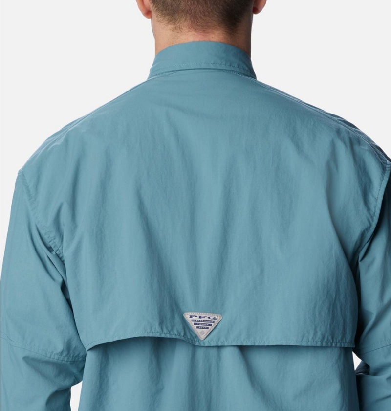 Turquoise Men's Columbia PFG Bahama II Long Sleeve Shirt | ICEGL-6372