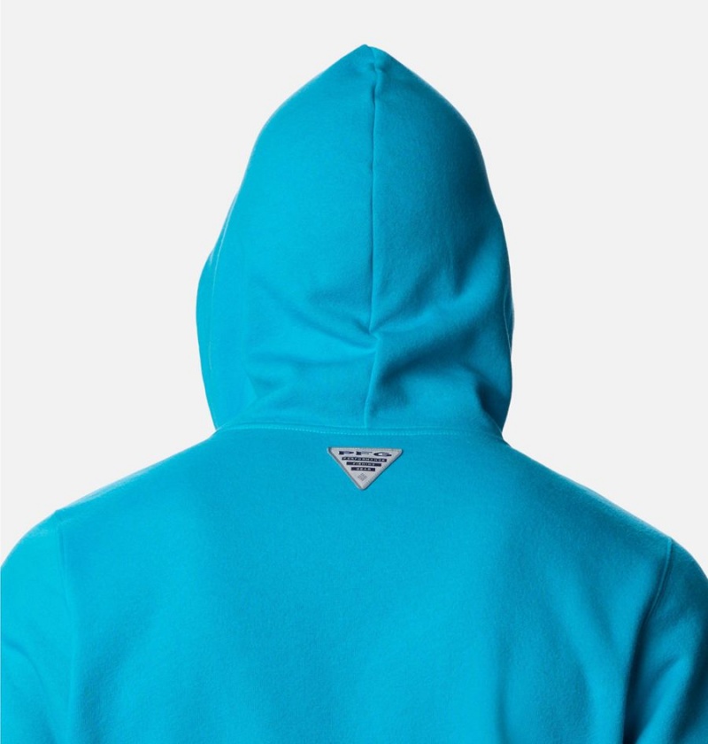 Turquoise Men's Columbia PFG Elements Hoodie | GRYWX-4710