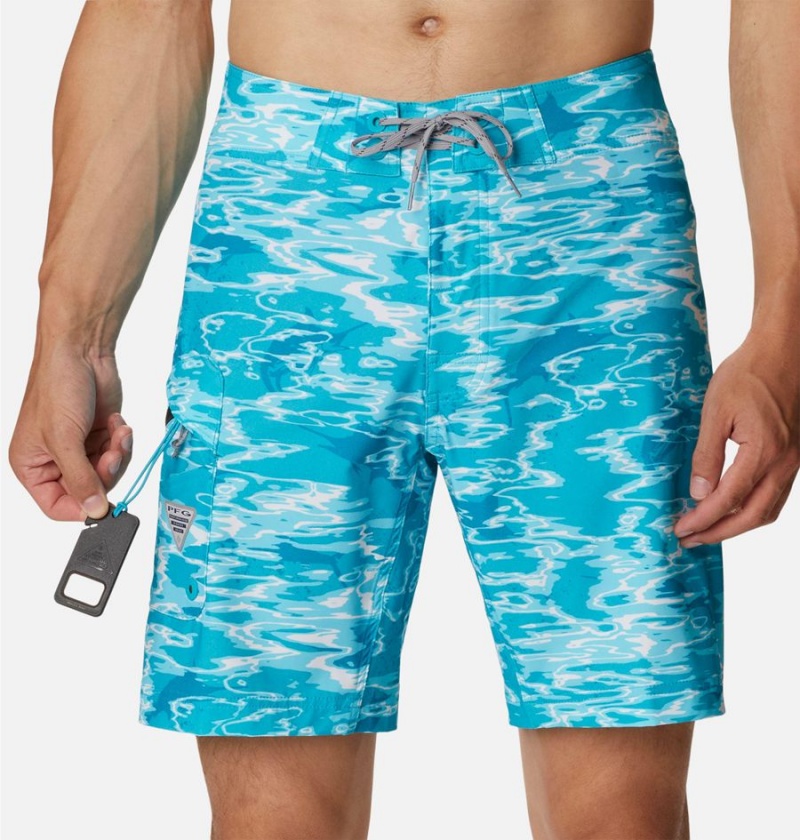 Turquoise Men's Columbia PFG Offshore II Board Shorts | XSDGR-5406