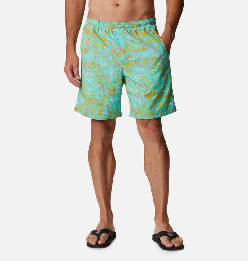 Turquoise Men\'s Columbia PFG Super Backcast Water Shorts | JRTNA-8120