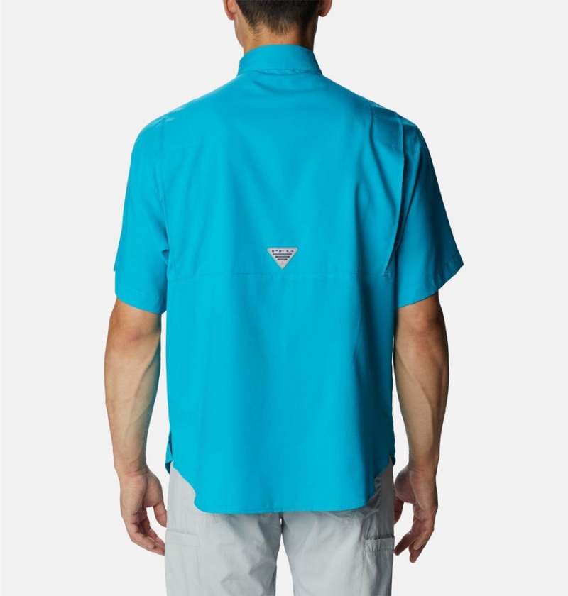 Turquoise Men's Columbia PFG Tamiami II Short Sleeve Shirt | CRZYF-1284