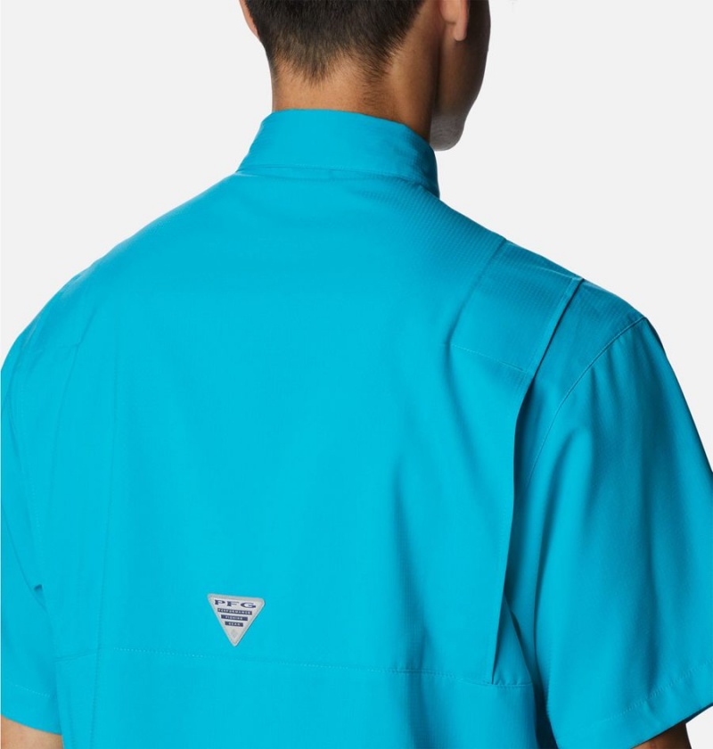 Turquoise Men's Columbia PFG Tamiami II Short Sleeve Shirt | CRZYF-1284