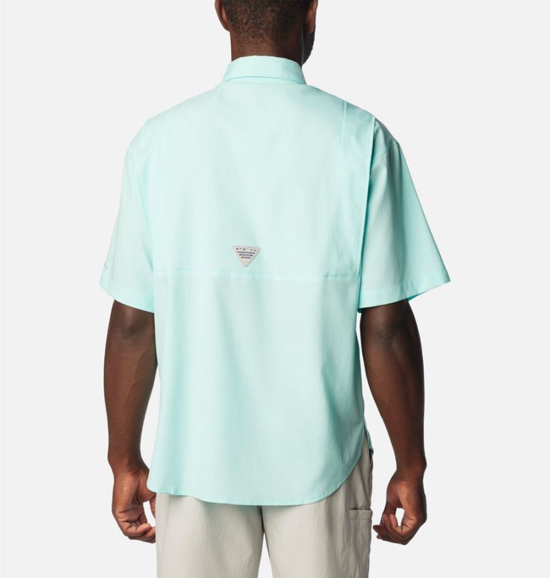 Turquoise Men's Columbia PFG Tamiami II Short Sleeve Shirt | KCVZU-0368