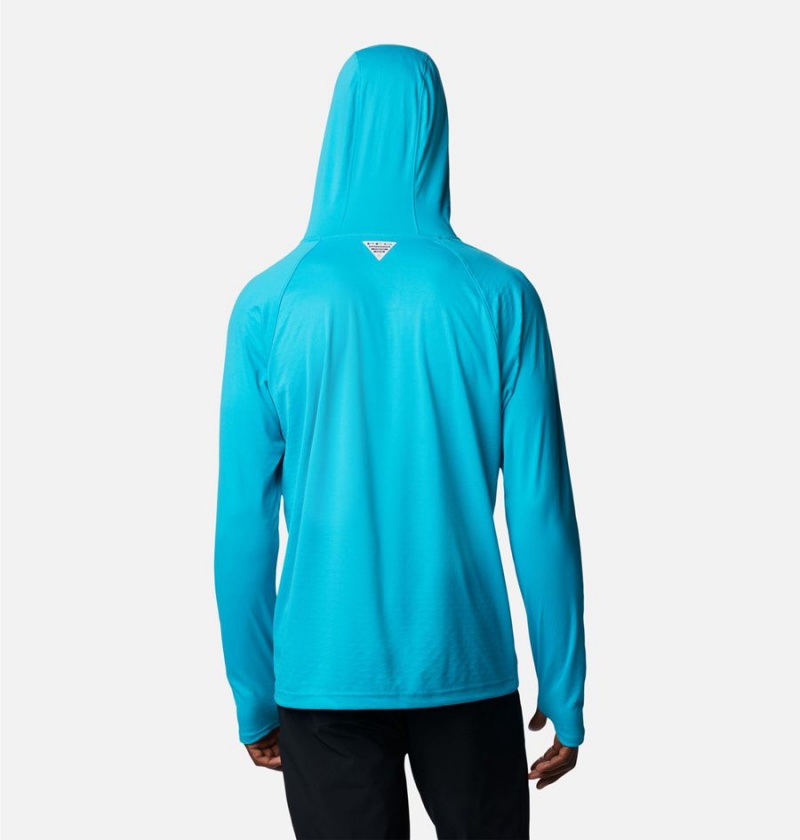 Turquoise Men's Columbia PFG Zero Rules Ice Hoodie | JZYRE-4712