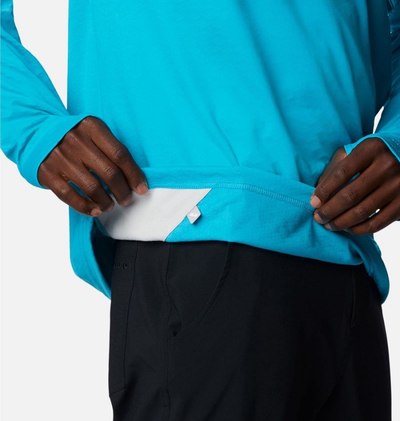 Turquoise Men's Columbia PFG Zero Rules Ice Hoodie | JZYRE-4712