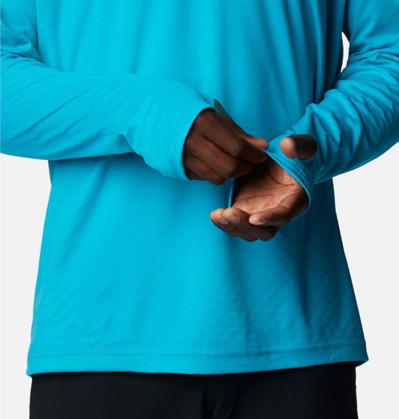 Turquoise Men's Columbia PFG Zero Rules Ice Hoodie | JZYRE-4712