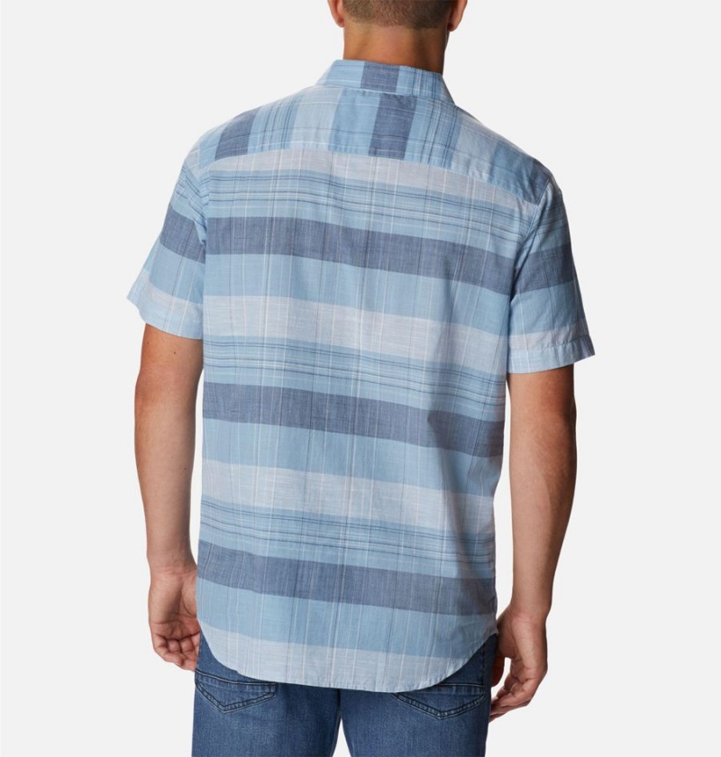 Turquoise Men's Columbia Rapid Rivers Novelty Short Sleeve Shirt | WJLCV-3924