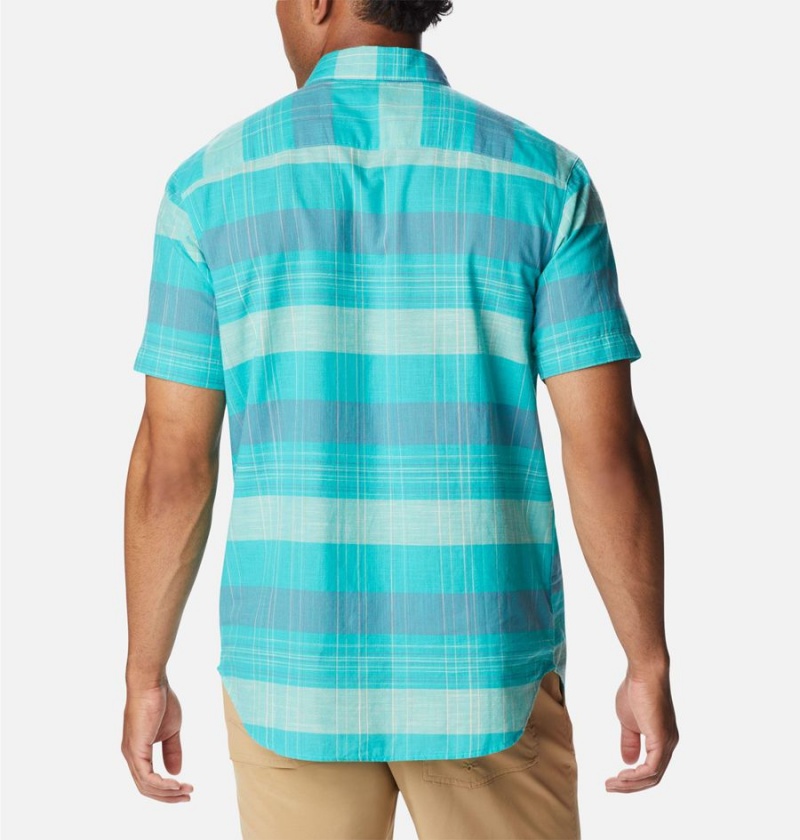 Turquoise Men's Columbia Rapid Rivers Novelty Short Sleeve Shirt | HOCYQ-2574