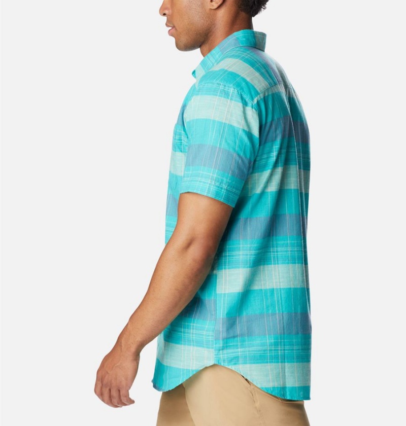 Turquoise Men's Columbia Rapid Rivers Novelty Short Sleeve Shirt | HOCYQ-2574