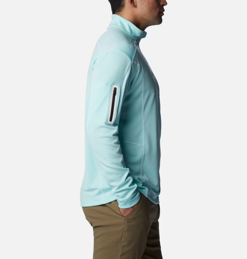 Turquoise Men's Columbia Shotgun Quarter Zip Golf Pullover | GBSQU-2679