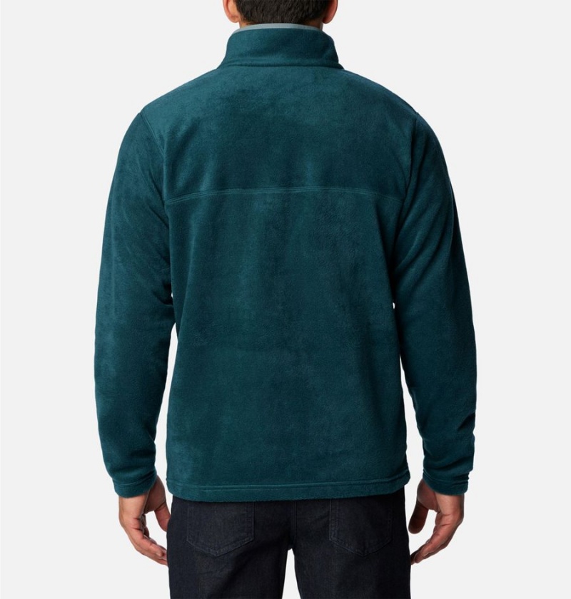 Turquoise Men's Columbia Steens Mountain Half Snap Fleece Pullover | CGHMN-9806