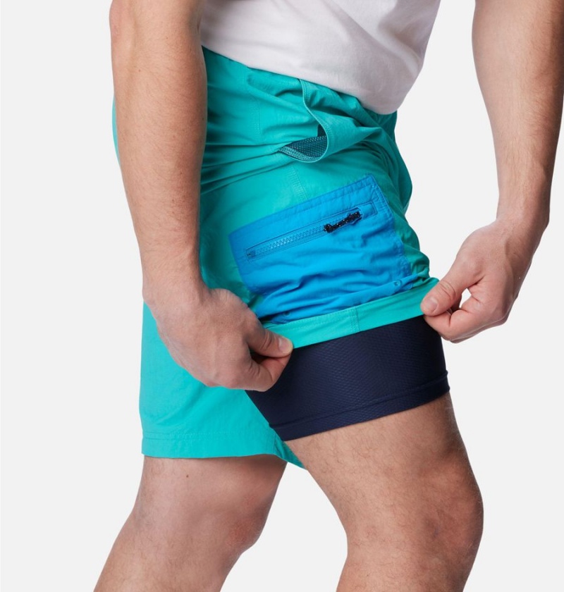 Turquoise Men's Columbia Summerdry Brief Shorts | FRNIP-4189