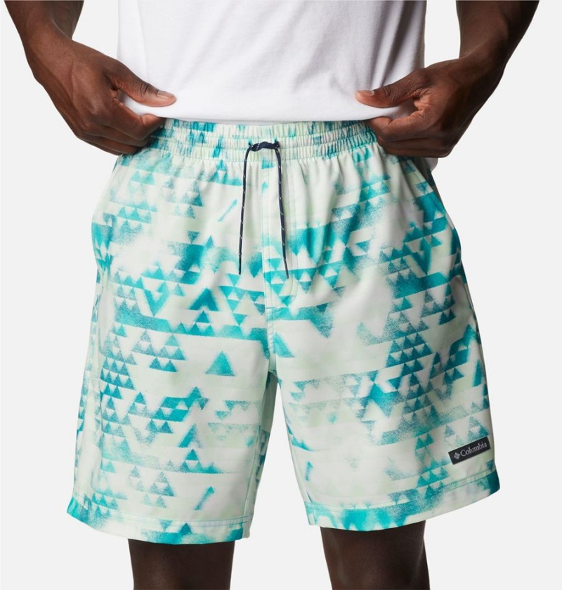 Turquoise Men's Columbia Summertide Stretch Printed Shorts | VQWEI-3284