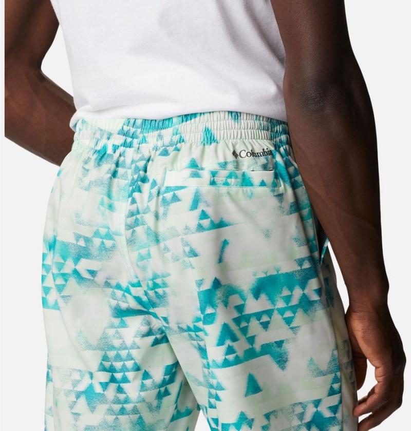 Turquoise Men's Columbia Summertide Stretch Printed Shorts | VQWEI-3284