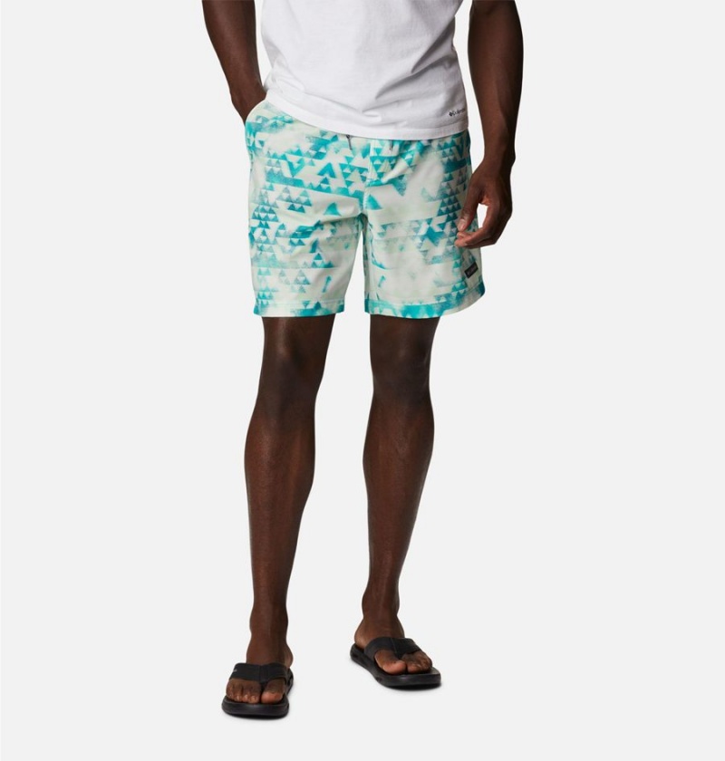 Turquoise Men\'s Columbia Summertide Stretch Printed Shorts | VQWEI-3284