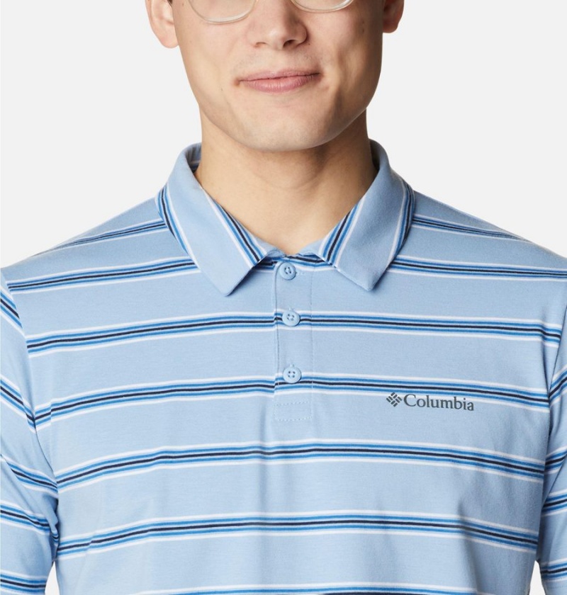 Turquoise Men's Columbia Sun Trek Polo Shirt | CVTAL-9375