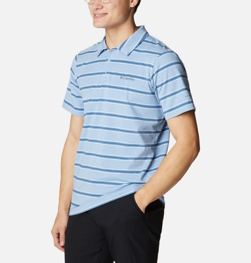 Turquoise Men's Columbia Sun Trek Polo Shirt | CVTAL-9375